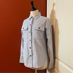 Stio Women’s Saratoga Blue Corduroy Snap Closure Long Sleeve Work Shirt Jacket